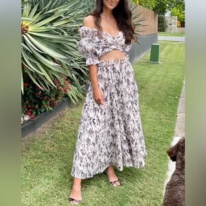 ZIMMERMANN Wild Botanica Floral-print Plissé-crepe Matching Set size 2 (M)